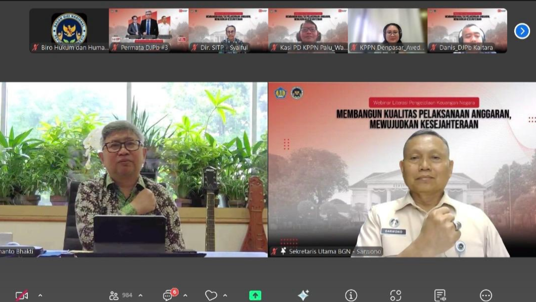 Tingkatkan Kualitas Anggaran, BGN Pasaman dan Kemenkeu Selenggarakan Webinar Literasi Keuangan